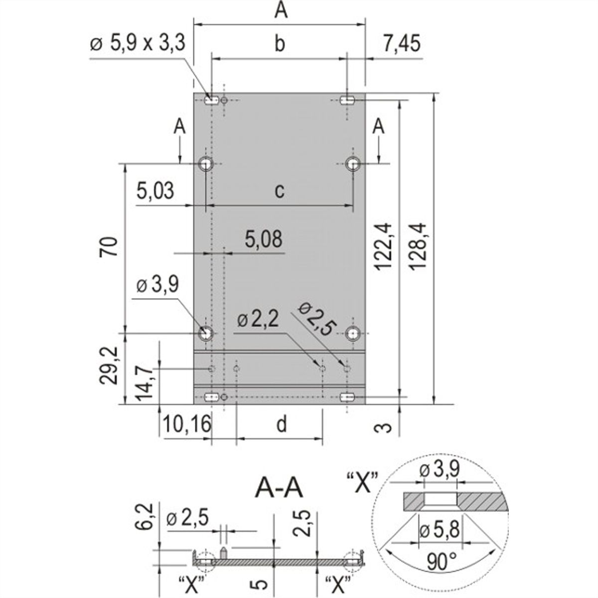 SCHROFF Frontplatte für Kassetten, Schirmbar mit EMV-Textildichtung - KAS FPL EMV TEXTIL 3HE 10TE