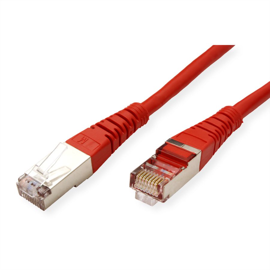 Cordon ROLINE Cat.5e (Classe D) SF/UTP AWG26, rouge, 1 m