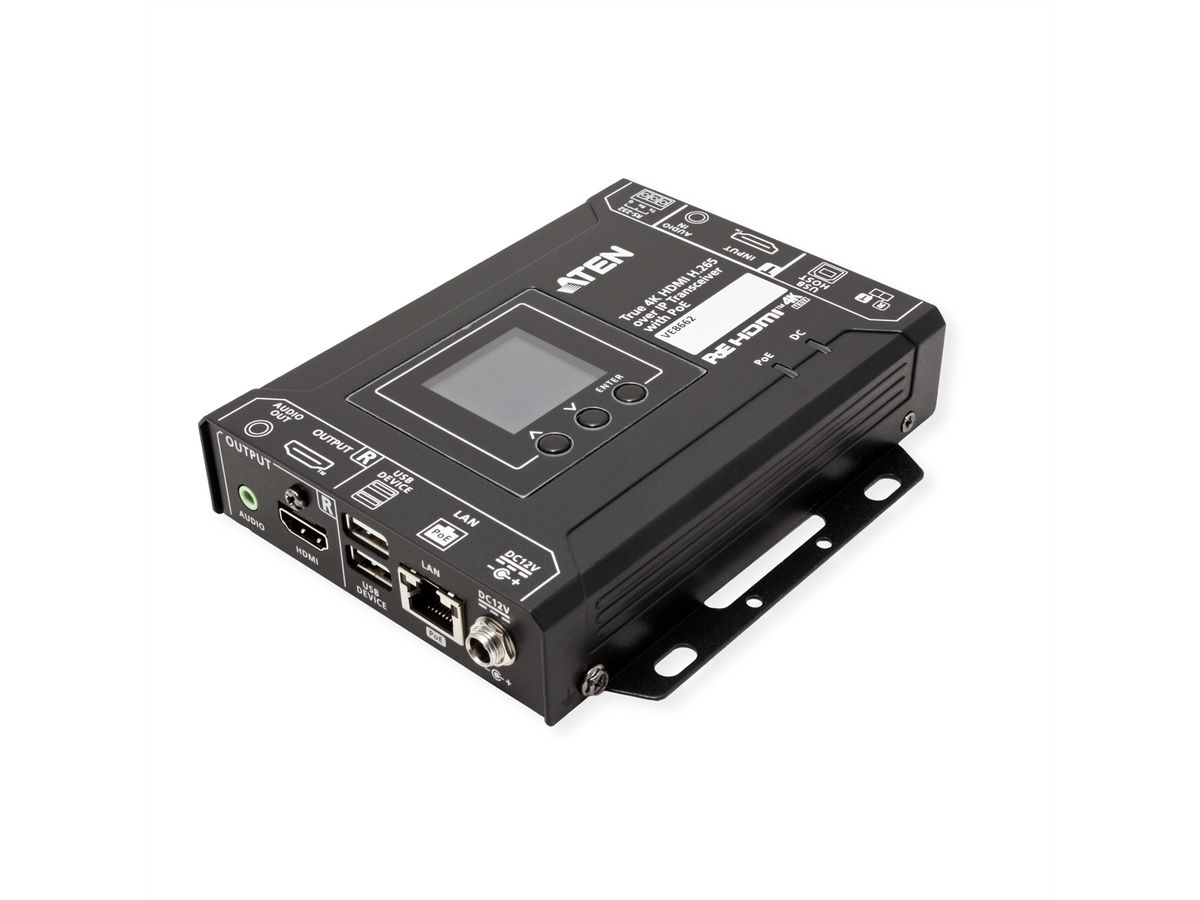 ATEN VE8662 Émetteur-récepteur HDMI H.265 sur IP véritable 4K avec PoE