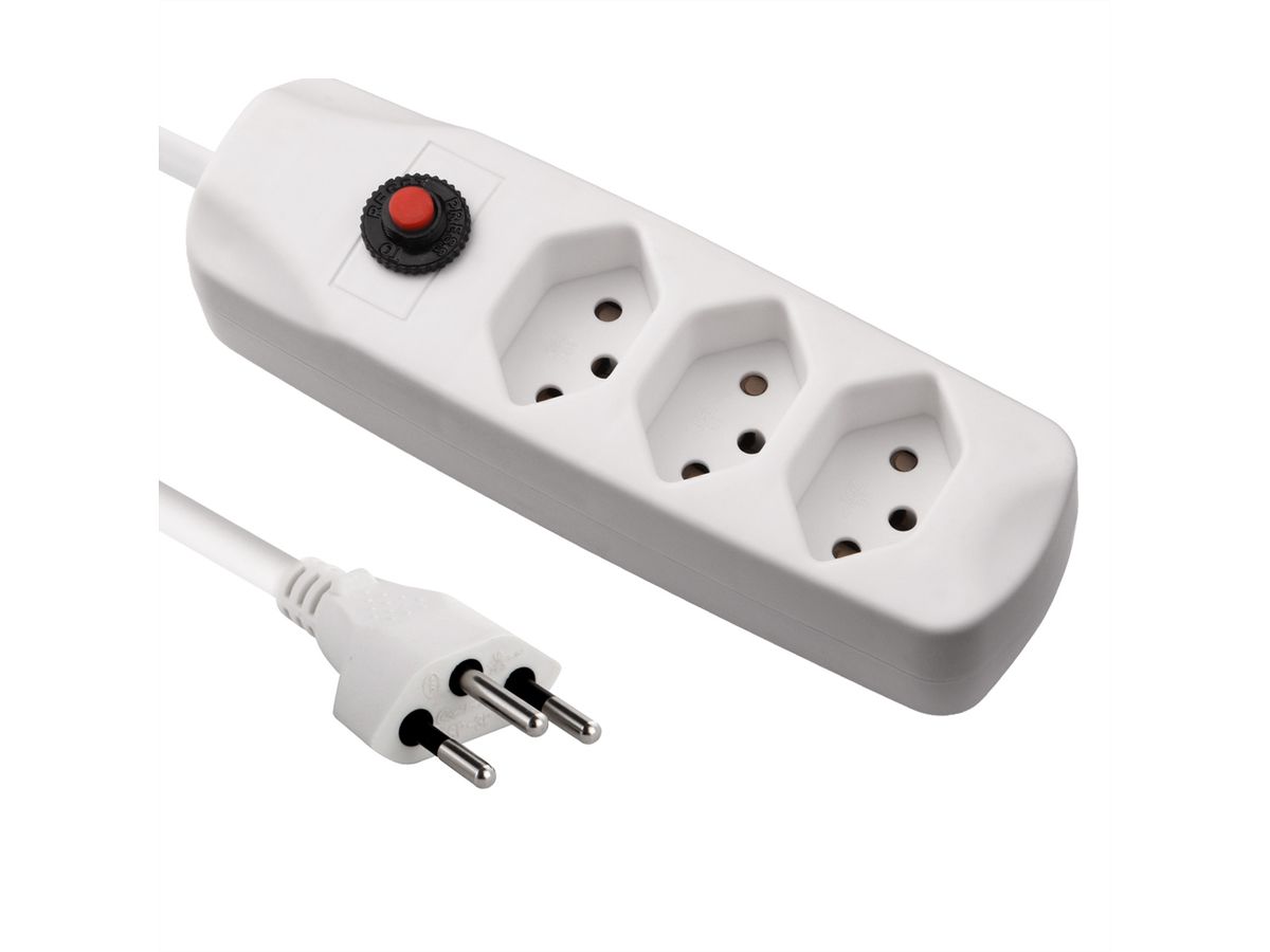 BLANK Steckdosenleiste, 3fach T13, ohne Schalter, weiss