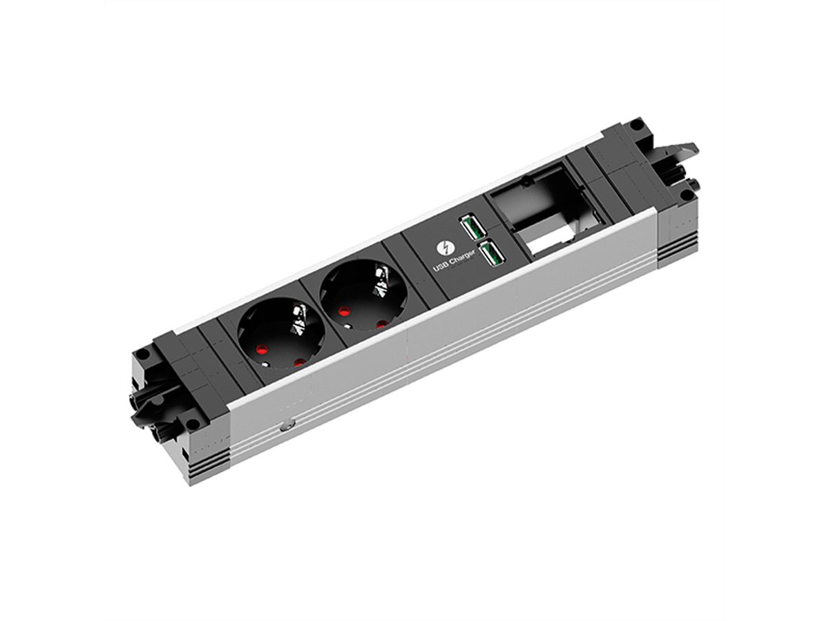 BACHMANN STEP ALU 2xCEE7/3 1xCM 1xUSB Charger GST18