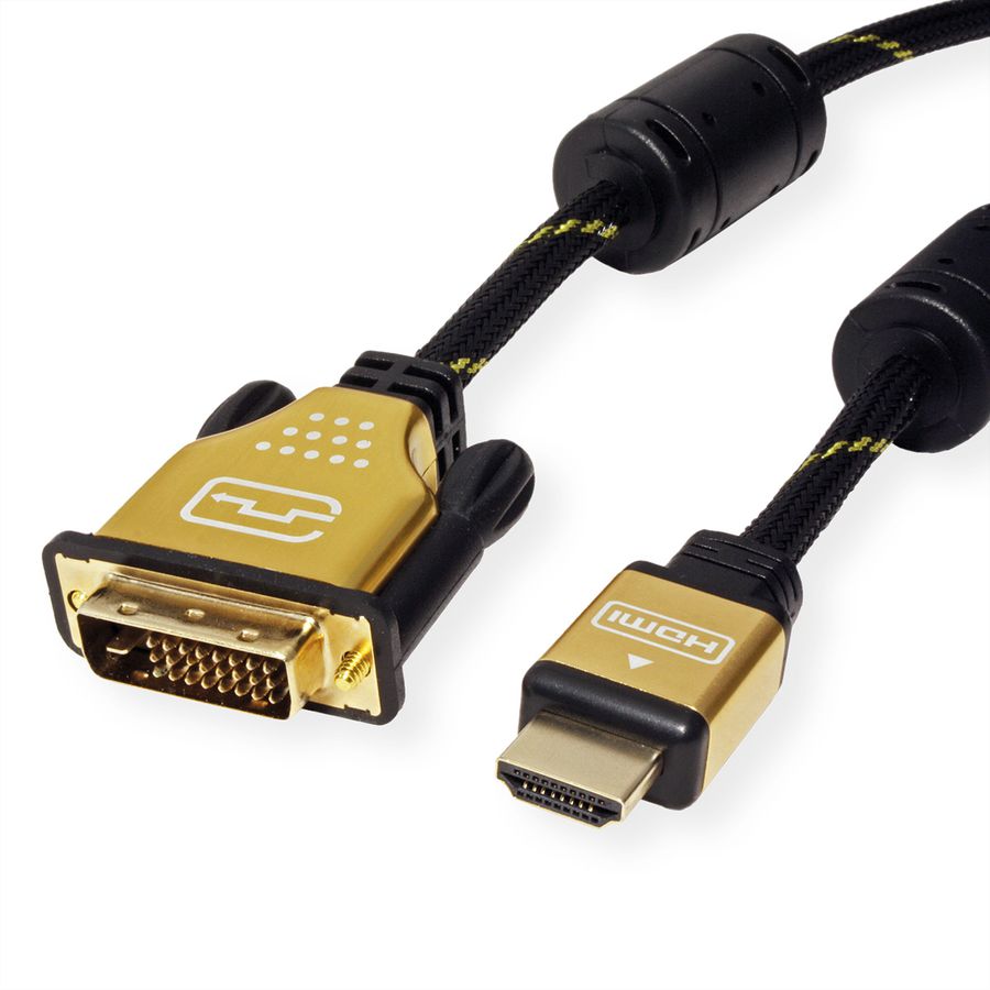 ROLINE GOLD Monitorkabel DVI (24+1) - HDMI, ST/ST, 2 m