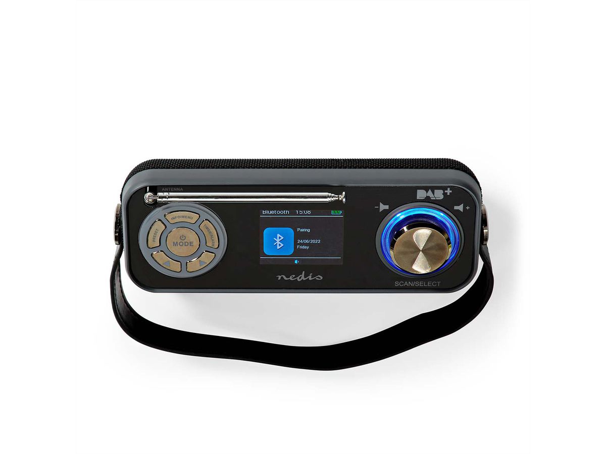 Nedis Notfallradio DAB FM , Tragbares Notfallradio fuer Notfaelle, Camping und Outdoor Anwendungen