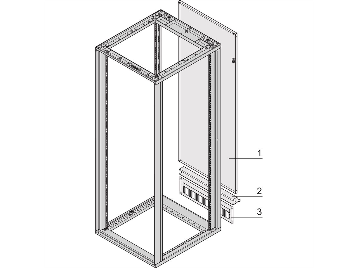 SCHROFF Rückwand mit Kabeldurchführungsrahmen - RUECKW.M.KA.DURCHF.20HE 7035