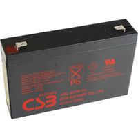 CSB 6VDC 9Ah Verschlossener, wartungsfreier Bleiakkumulator, Anschlüsse Faston 250 6.3mm links / rechts, Ideal für USV Anlagen