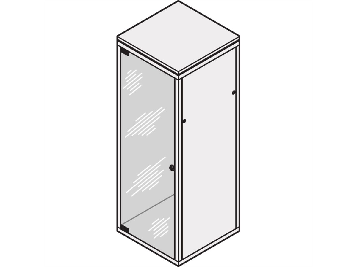 SCHROFF Glastür - GLASTUER 47HE 600B 180GRD