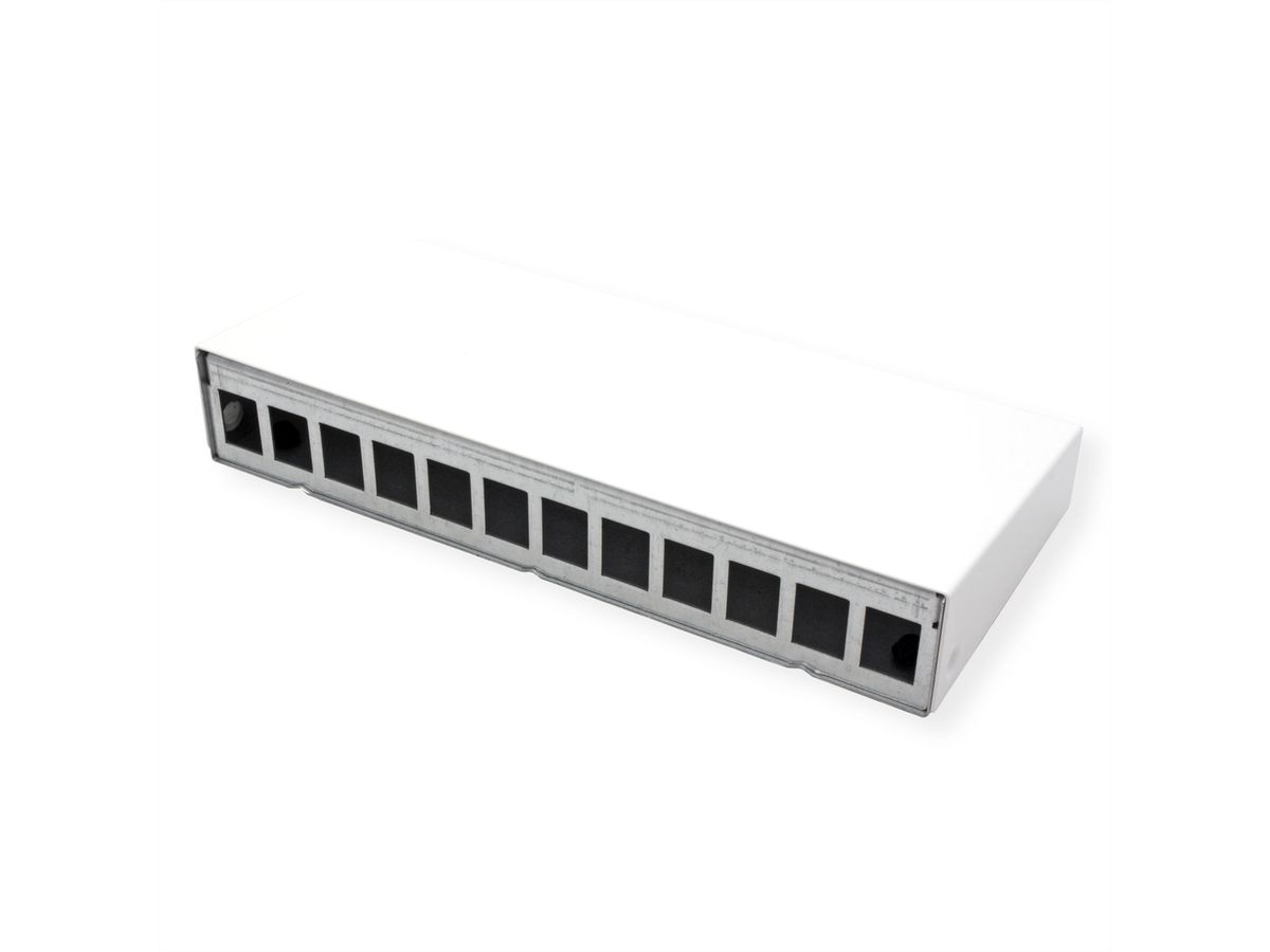 METZ CONNECT  Keystone boîtier en saillie 12 ports blanc pur, non équipé