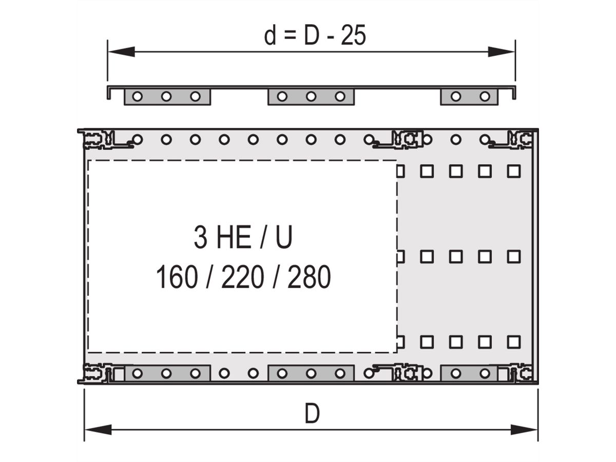 SCHROFF Abdeckblech für Anschraubung an die Seitenwand - ABDECKBLECH EMC 63TE 175T 2ST