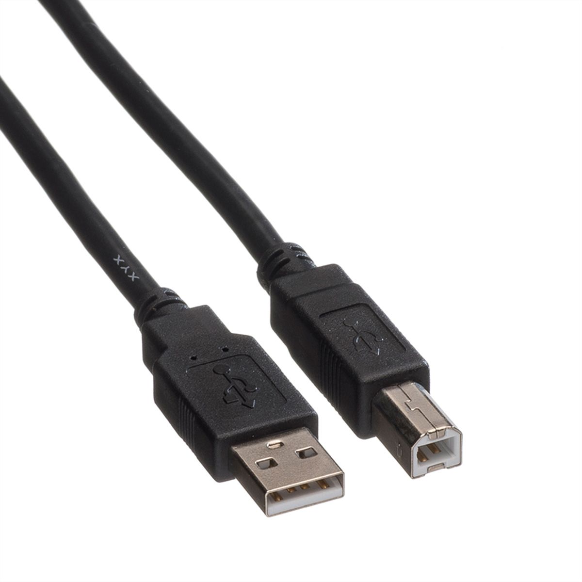 ROLINE GREEN USB 2.0 Kabel, Typ A-B, schwarz, 0,8 m