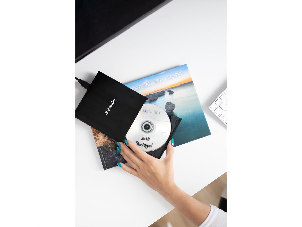 Verbatim CD/DVD Laufwerk extern, USB-C 3.2, 1,5 GBit/s