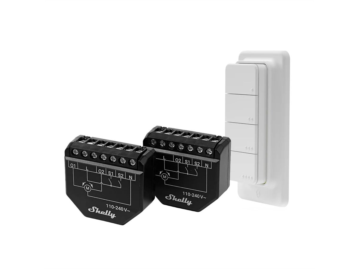 Shelly Acteur de switch Shutter Set, 2x Shutter + Blu RC interrupteur 4