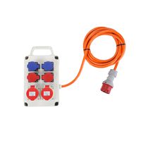 Boîtier de distribution électrique 16 A IP44/IP55 5 m  , 1xCEE32/5 1xCEE16/5 2xT23 2xT25  , orange