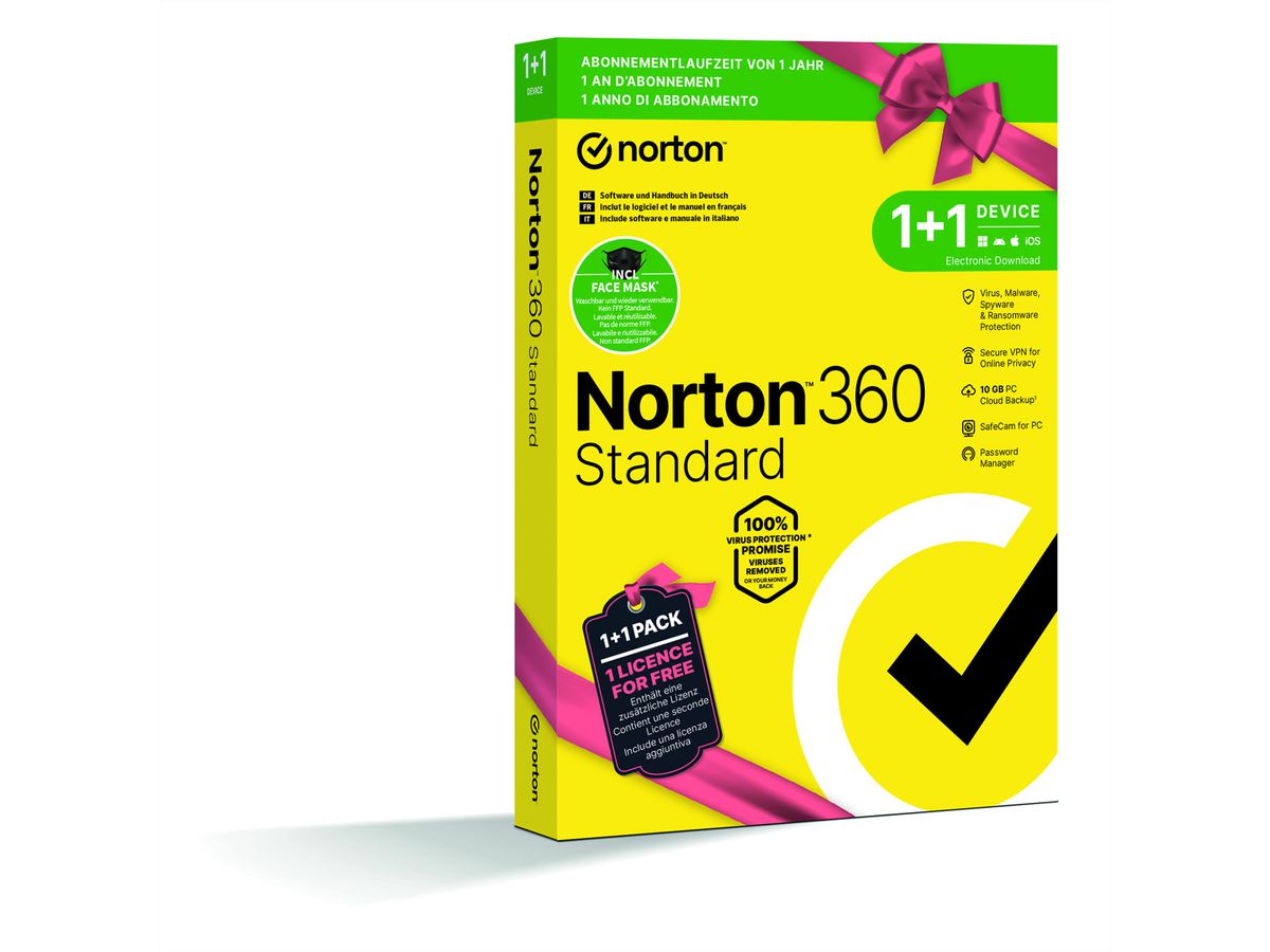 Norton 360 Standard 1+1 Bundle, 10GB, 12 Monate