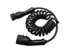 ROLINE E-Auto Ladekabel Typ2, 1-phasig, 250VAC (1P+N+E), 32 A, 7,4 kW, Spiralkabel (max. 3m)