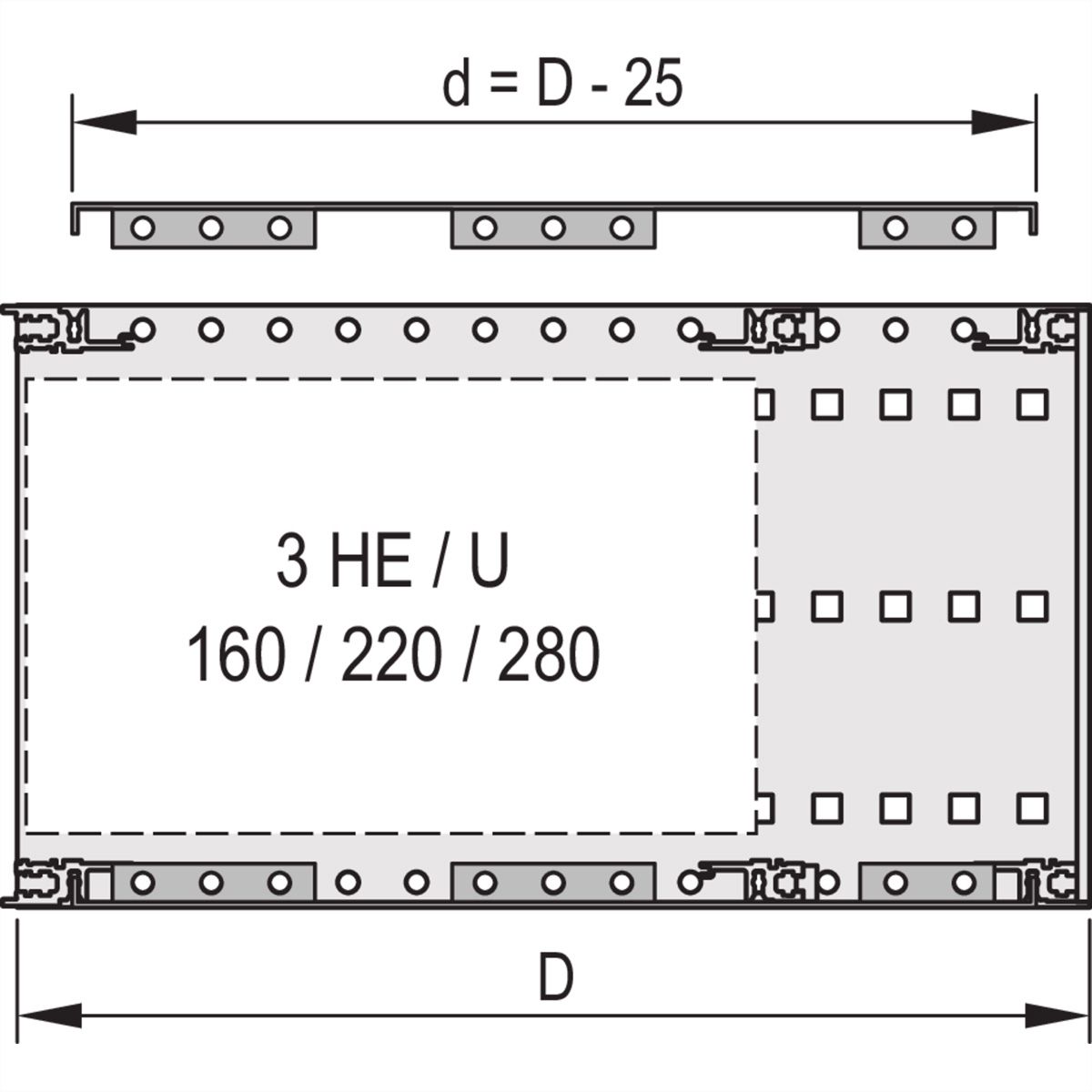 SCHROFF Abdeckblech für Anschraubung an die Seitenwand - ABDECKBLECH EMC 63TE 235T 2ST