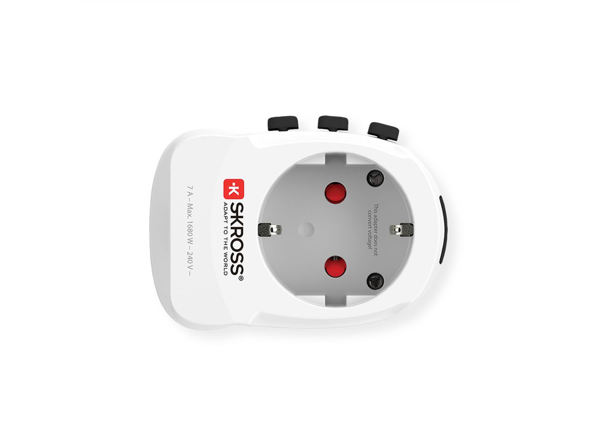 Skross PRO Light USB 2xA - World Reiseadapter, Weltweit