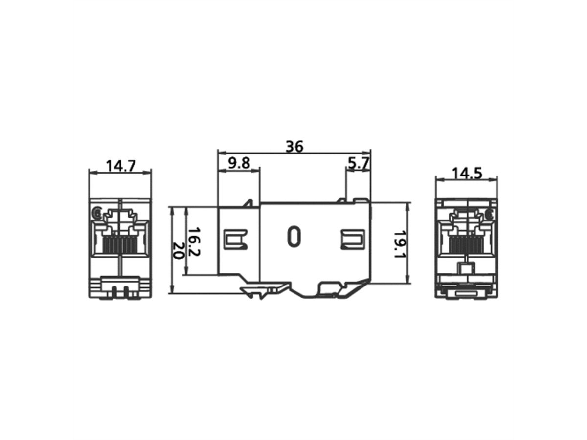 METZ CONNECT E-DAT Kupplung Modul/Keystone Kat.6 (Class E)