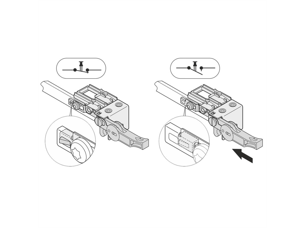 Microrupteur SCHROFF pour modules compacts et complets, normalement fermé, 10 pièces