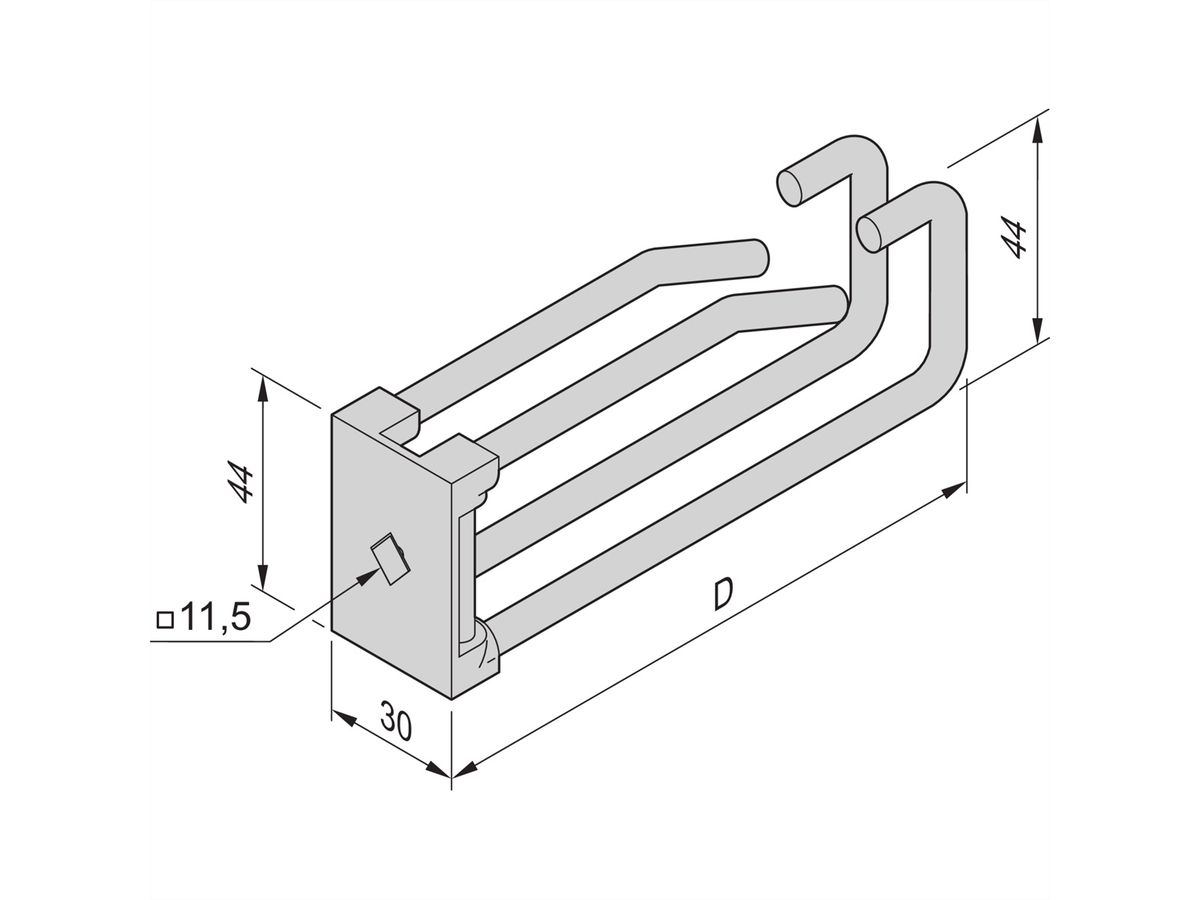 SCHROFF Doppel-Stahlkabelöse - DOP.KABELOESEN SET (75MM)5ST