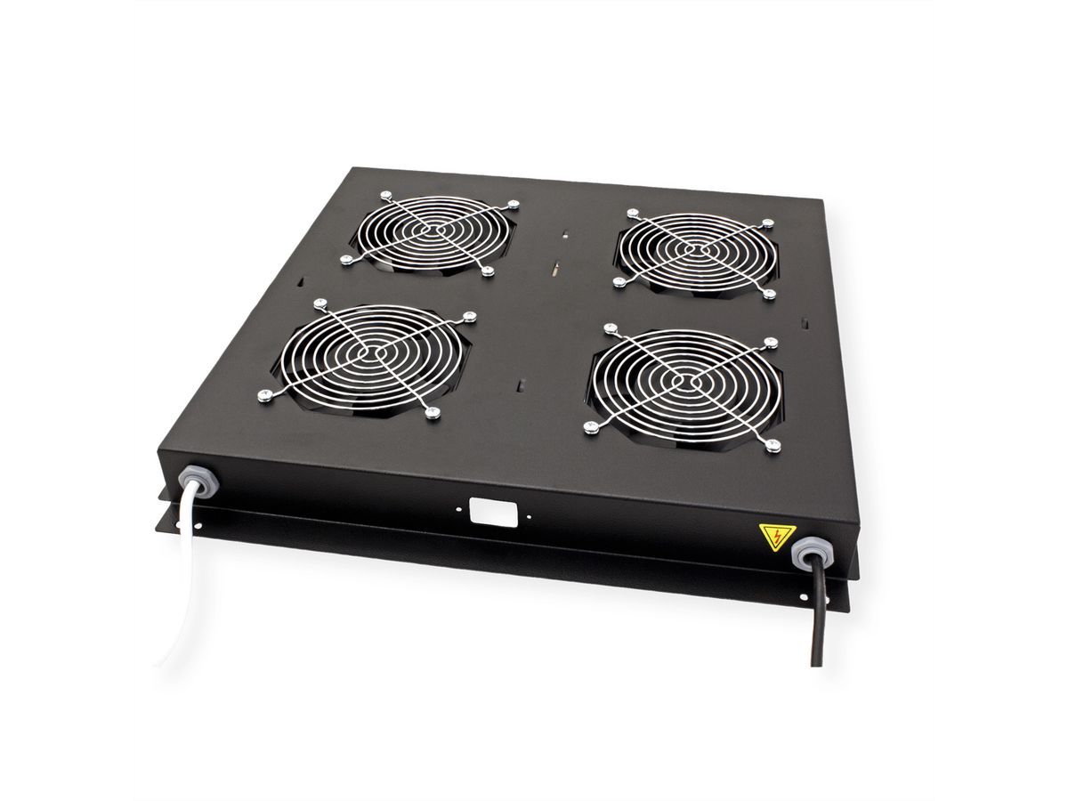 ROLINE 19-Zoll Dachlüftereinheit 4 Lüfter, Thermostat , schwarz