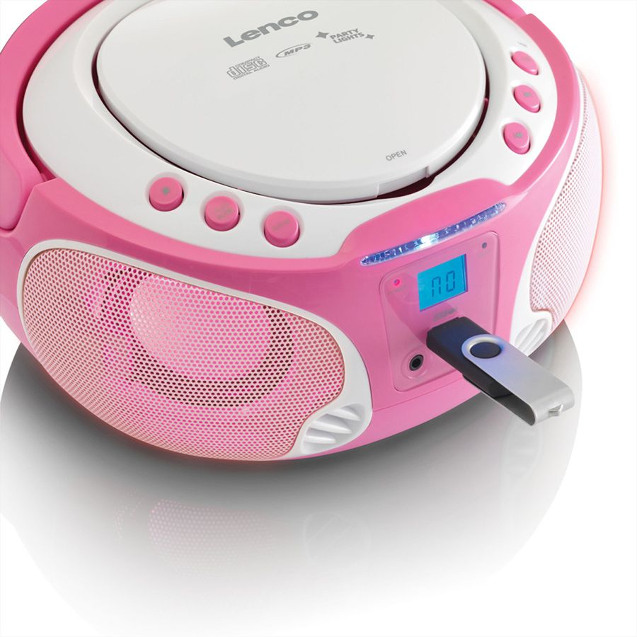 Lenco Lecteur CD SCD-650, Rose, effet de lumière