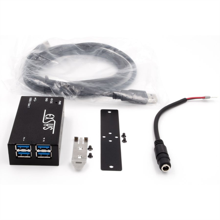 EXSYS EX-1194HMS Hub USB 3.2 Gen1 à 4 ports, C-femelle, protection de surtension