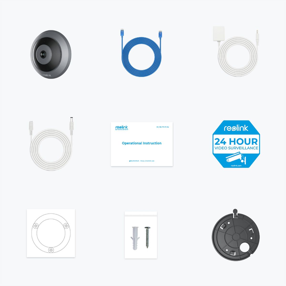 Reolink W520 Indoor WiFi-Caméra Fisheye, 6.5 MP, 180°/360°, IR-LED 8m