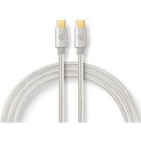 Nedis Câble USB 2.0, Type C-C, M/M, 100W, argent, 1m