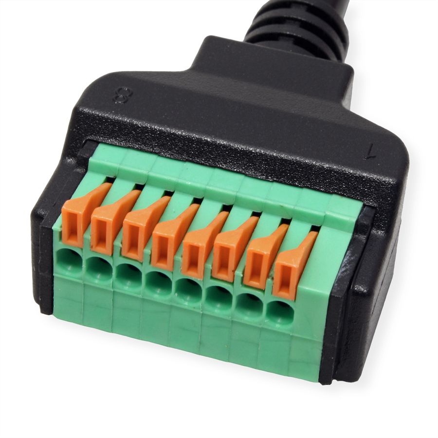 ROLINE Câble adaptateur RJ45 mâle vers bloc terminal, 30 cm