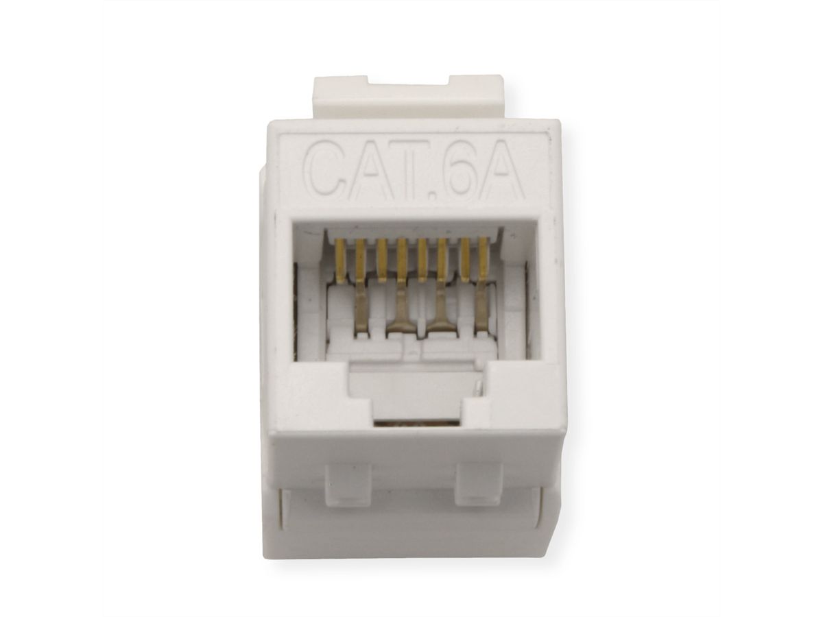ROLINE Cat.6A (Class EA) Keystone, ungeschirmt, werkzeuglos, SLIM, extra kurz, weiß