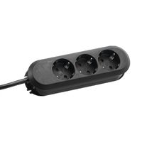 BACHMANN Prise multiple, 3x, noir, 5 m