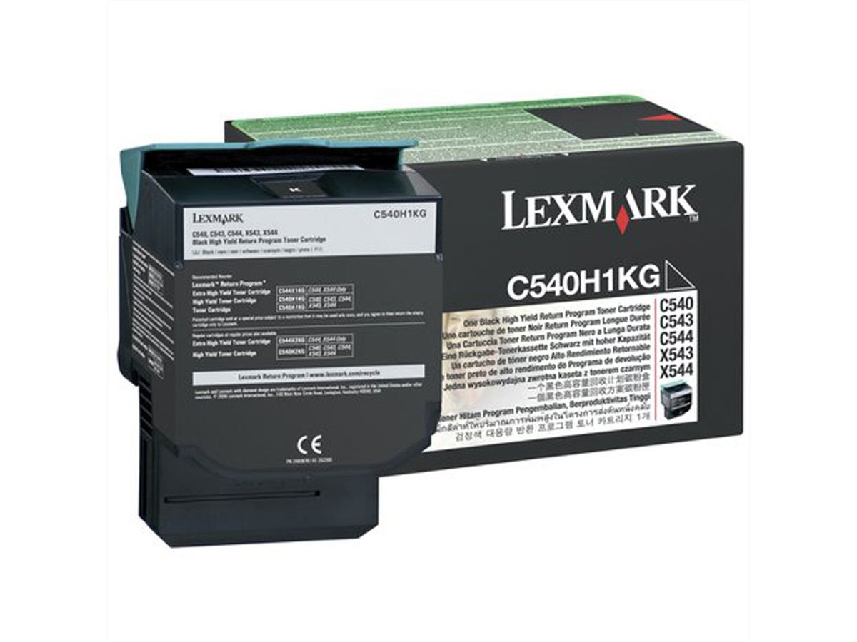 LEXMARK C540H1KG, Tonercartridge schwarz für ca. 2.500 Seiten für C540 / C543 / C544 / C546 /  X543 / X544 / X546