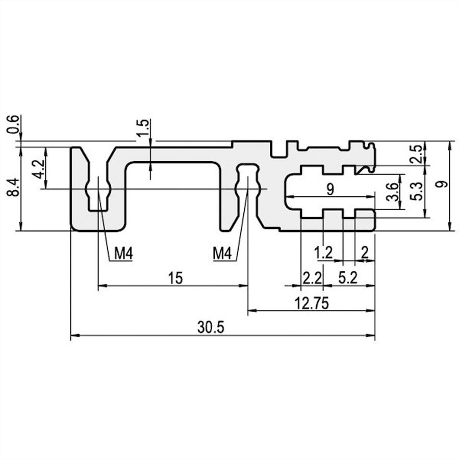 SCHROFF Typ H-VT stabil, vertiefter Einbau - MODULSCH. HINTEN 84TE H VT