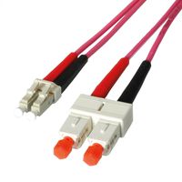 LEONI LWL-Kabel duplex 50/125µm OM4, Suhner LC/SC, 1 m