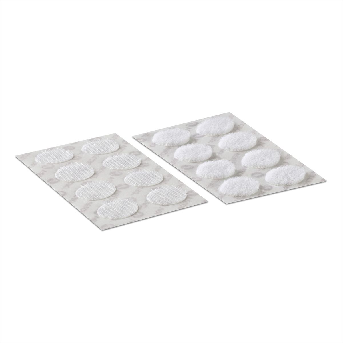 VELCRO® Boutons ronds 16mm x 16 blancs, crochets & velours autocollants