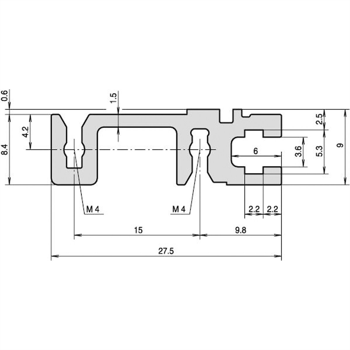 SCHROFF Modulschiene, Typ H-ST stabil, Standard - MODULSCH. HINTEN 1MT H ST