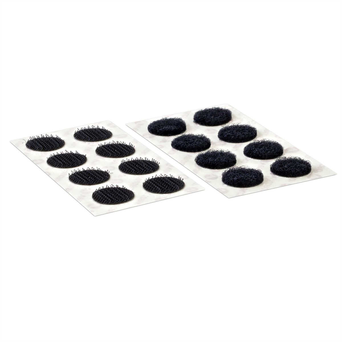 VELCRO® Boutons ronds 16mm x 16 noirs, crochets & velours autocollants