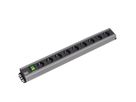 BACHMANN Multiprise 9x contact de protection, interrupteur, 2 m