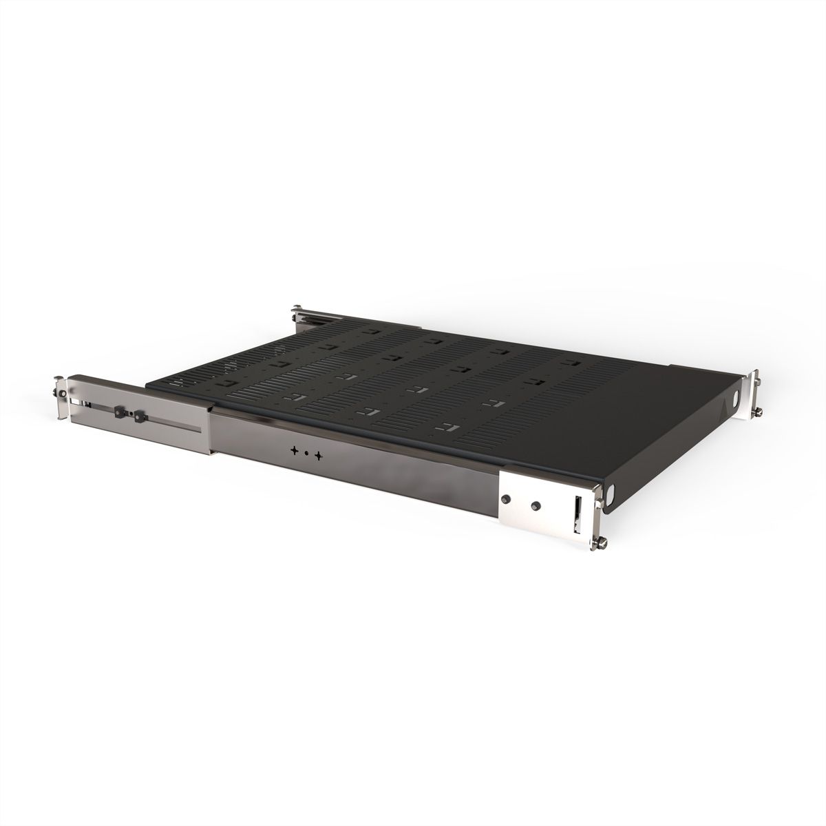 SCHROFF 19''- / Gestell- Fachboden ausziehbar, verkürzt um 100 mm - 19"FA AUS 2HE C=700 RED 7021