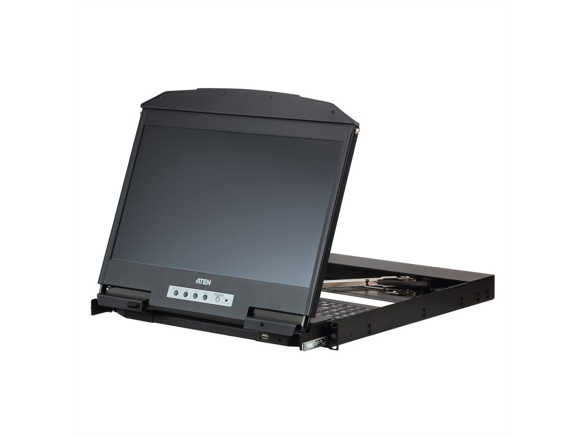 ATEN CL3800NW KVM-Konsole USB HDMI DVI VGA Dual Rail, UK-Layout