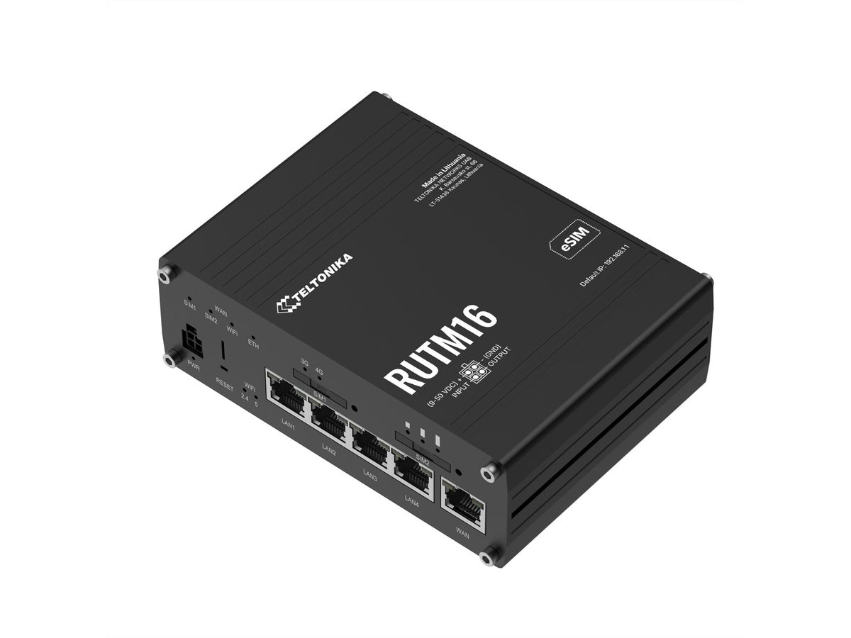 TELTONIKA RUTM16 eSIM CAT6 LTE Router