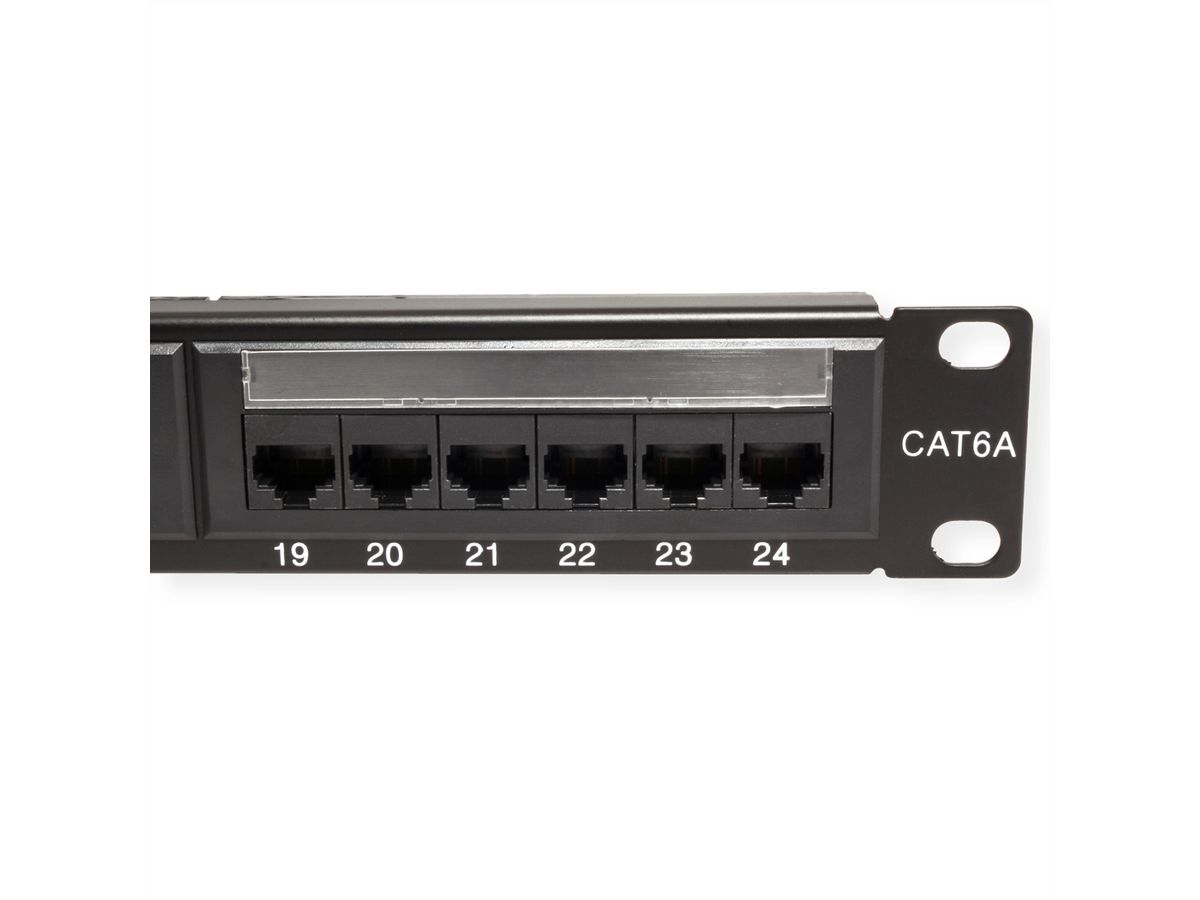 VALUE Cat.6A (Class EA) 19-Zoll-Patchpanel, 24 P, ungeschirmt, schwarz