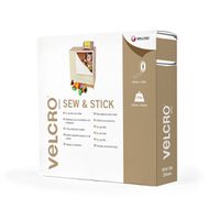 VELCRO® Crochets & velours 20mmx25m blanc, bande à coudre et à coller