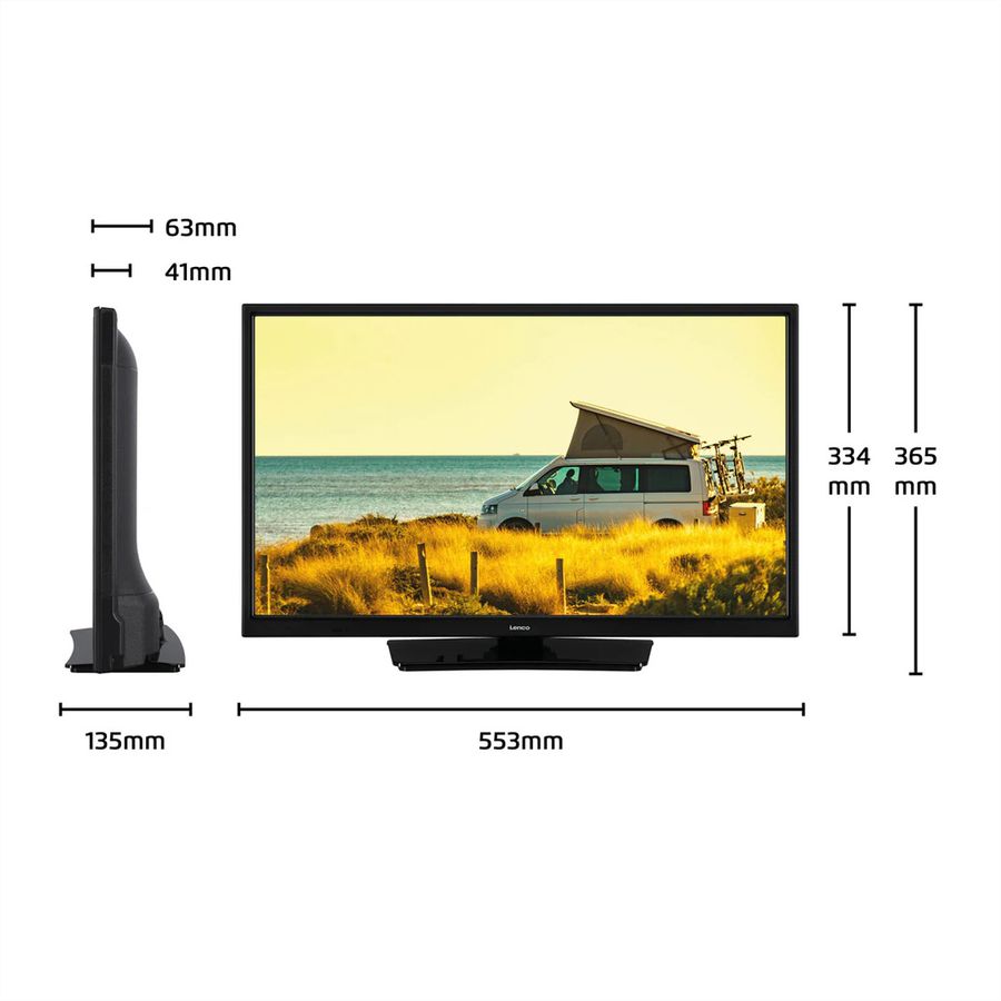 Lenco LED-2463BK, téléviseur connecté Android 24 pouces, noir, 12 V, Chromecast