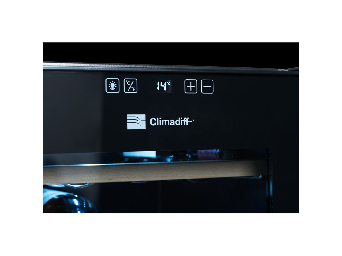 Climadiff Weinkühlschrank CC28, Freistehend, 1 Zone, 28 Flaschen