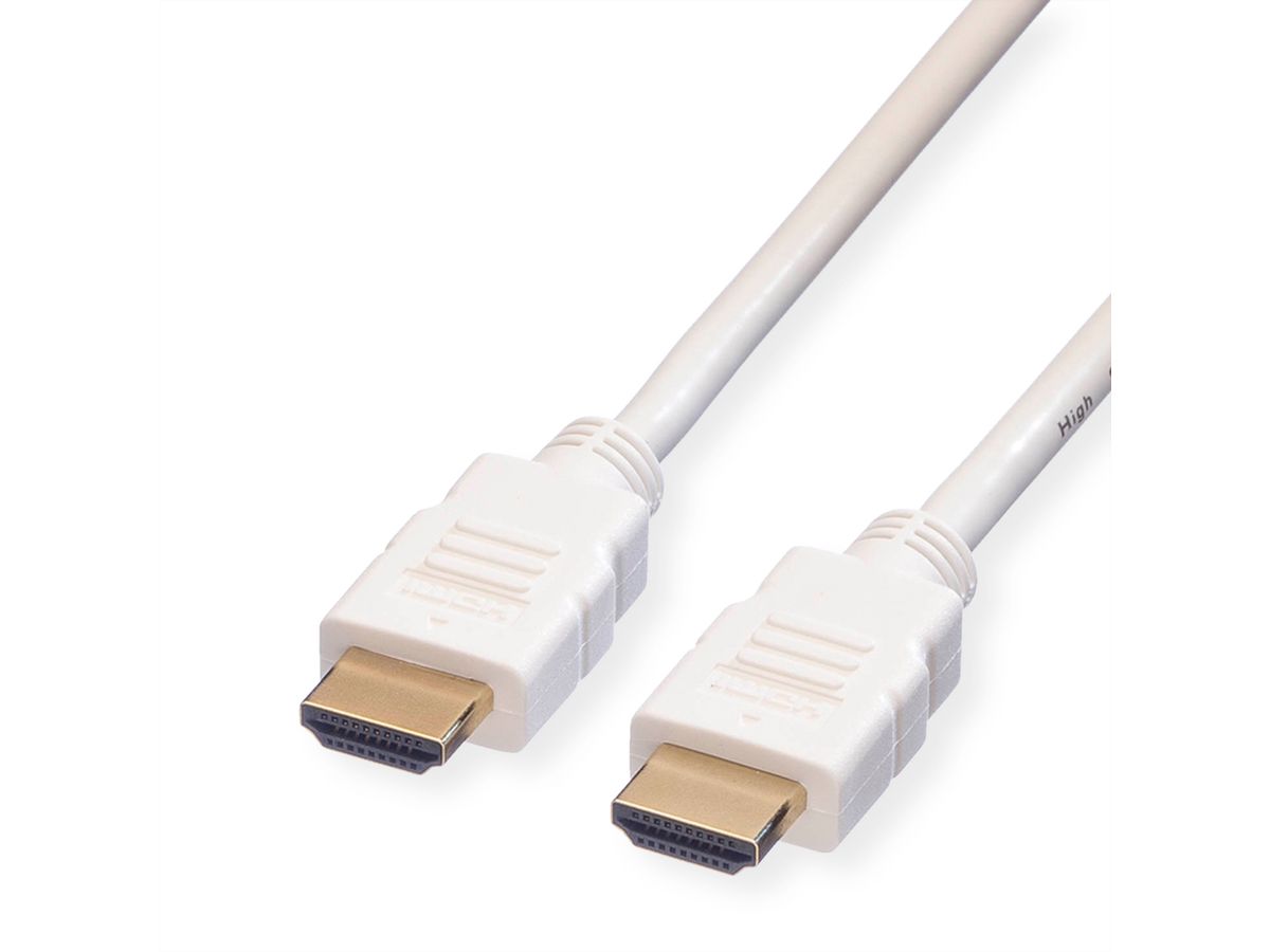 ROLINE HDMI High Speed Kabel mit Ethernet, weiß, 7,5 m
