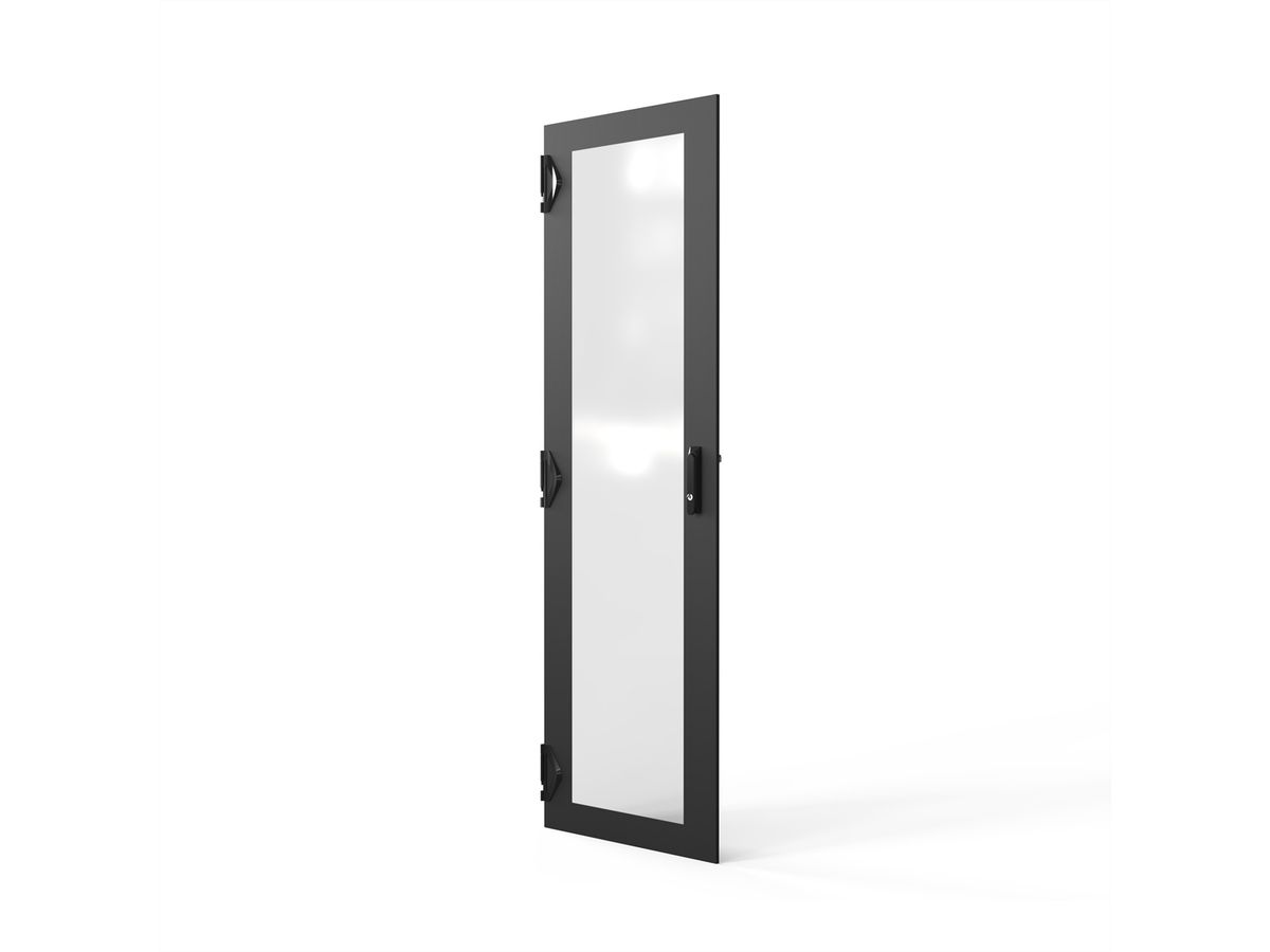 SCHROFF Porte 1600H 800L verre IP20 fermeture 1 point RAL7021