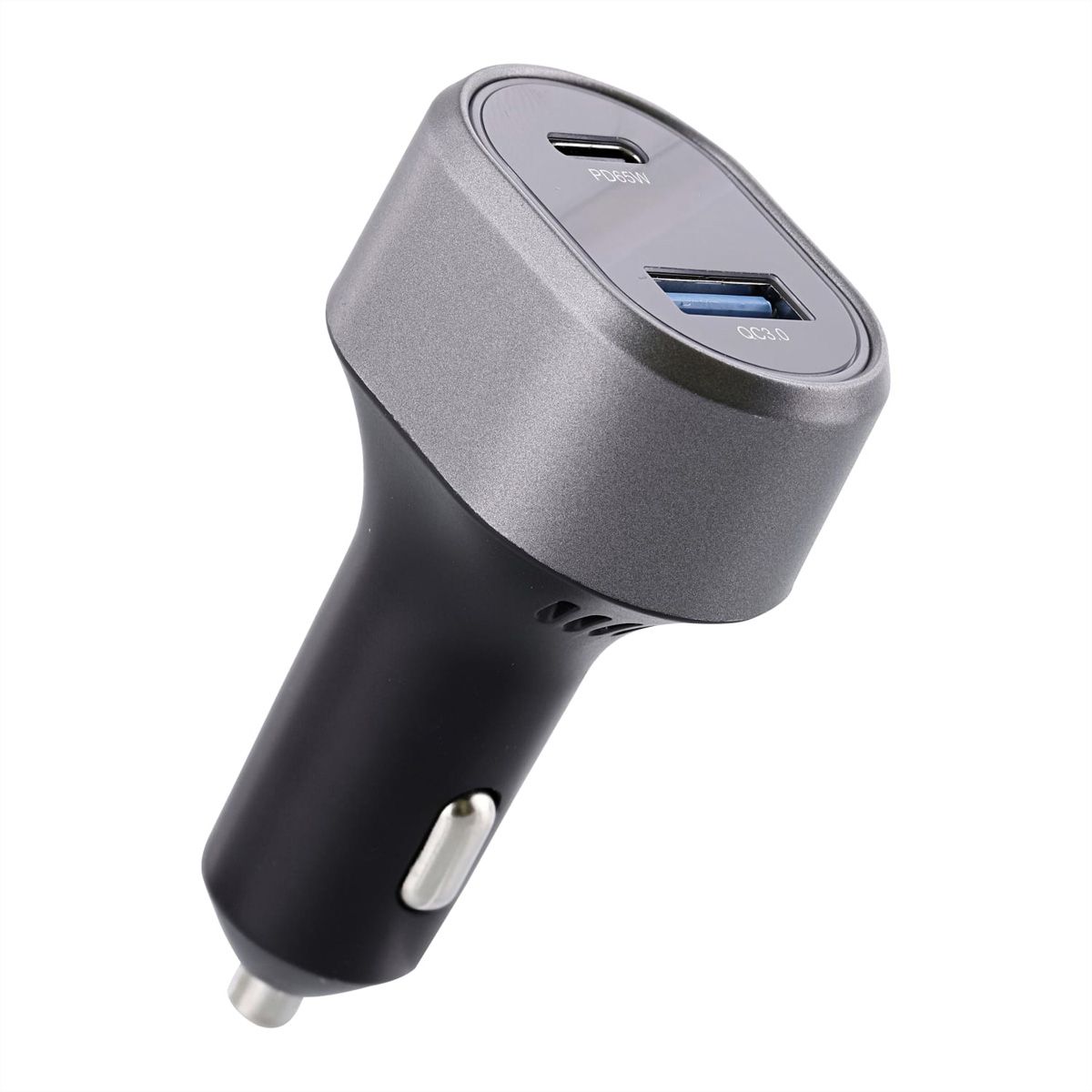T'nB 1 USB-A QC and 1 USB-C PD, car charger 83W - Schwarz