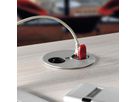 BACHMANN TWIST 1x contact de protection, 2x Keystone, connecteur GST18, Chargeur USB 60W 2,0m GST18, chrome, 0,2 m
