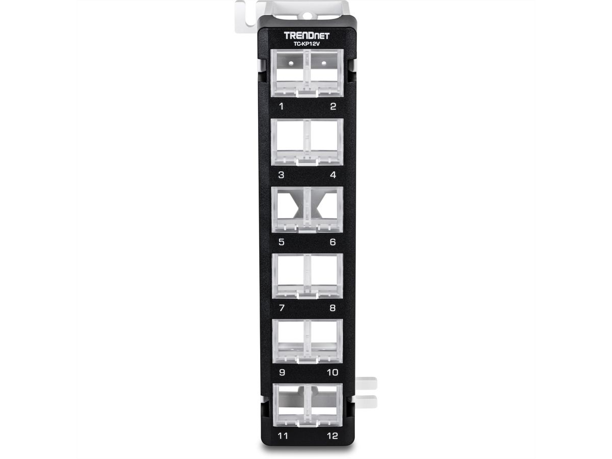 TRENDnet TC-KP12V Panneau de brassage Keystone vierge à 12 ports, montage mural coudé